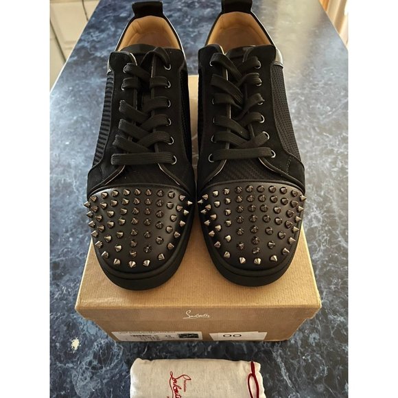 Christian Louboutin Other - Christian Louboutin Louis Junior Spikes Flat Sneakers Black EU 48/US 15